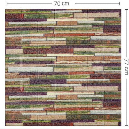 10PCS 3D Foam Patchwork Self Adhesive Home Wallpaper Panels 70 x 77cm