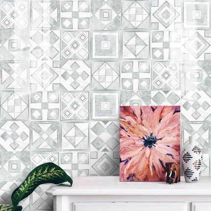 Geometric Pattern Staircase Wall Tile Sticker Kitchen Stove Water And Oil Proof Stickers