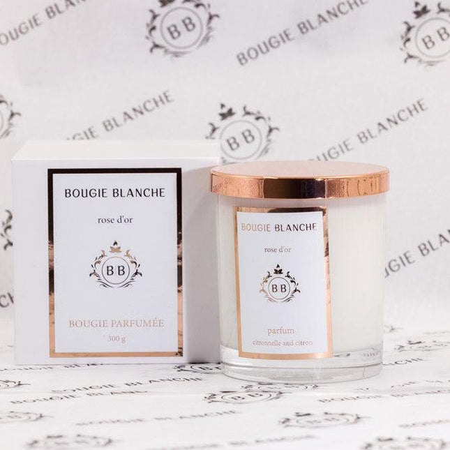 BOUGIE BLANCHE ROSE D'OR CANDLE