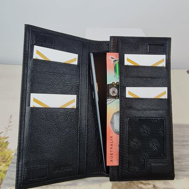 Leather Phone Wallet - Black