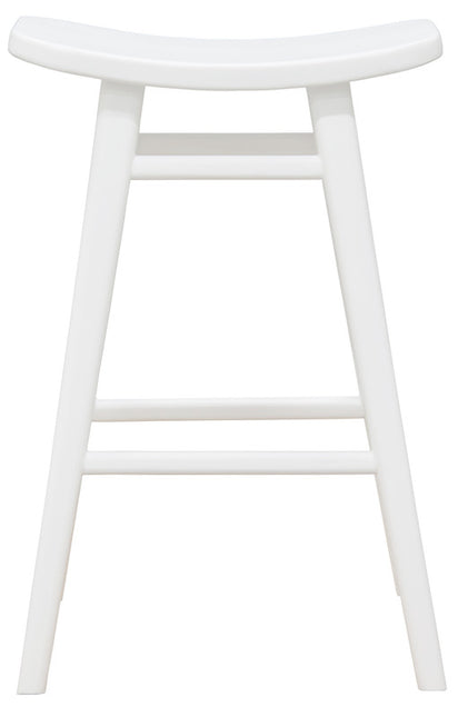 Aria Oval Solid Timber Counter Stool (White)