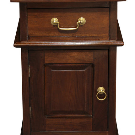 Tasmania 1 Solid Door 1 Drawer Bedside (Mahogany)