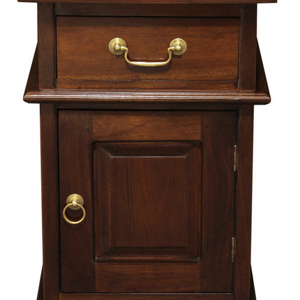 Tasmania 1 Solid Door 1 Drawer Bedside (Mahogany)