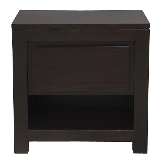 Ivy 1 Drawer Bedside Table (Chocolate)