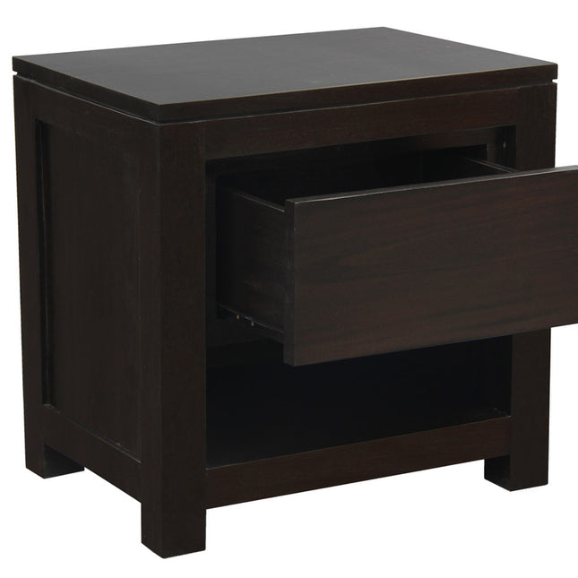 Ivy 1 Drawer Bedside Table (Chocolate)