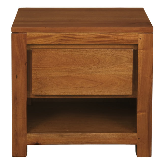 Ivy 1 Drawer Bedside Table (Light Pecan)