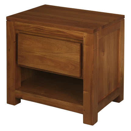 Ivy 1 Drawer Bedside Table (Light Pecan)