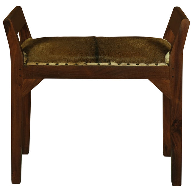 Goat Hide Single Seater Stool (Mahogany)