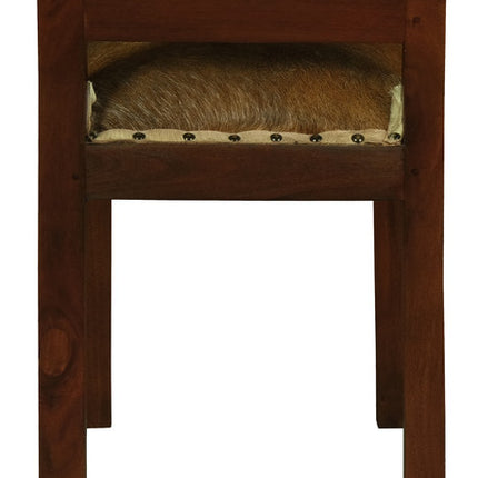 Goat Hide Single Seater Stool (Mahogany)