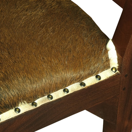 Goat Hide Single Seater Stool (Mahogany)