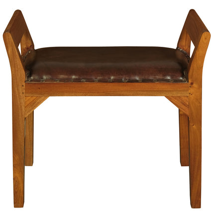 Leather Single Seater Stool (Light Pecan)