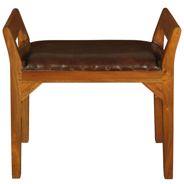 Leather Single Seater Stool (Light Pecan)