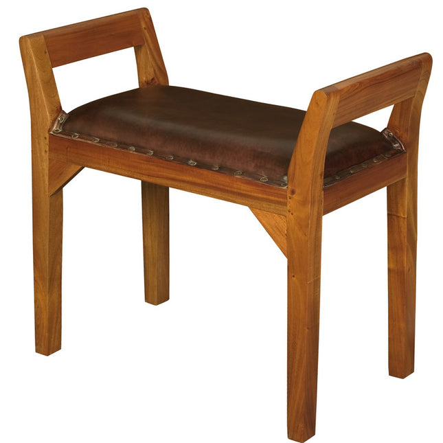 Leather Single Seater Stool (Light Pecan)