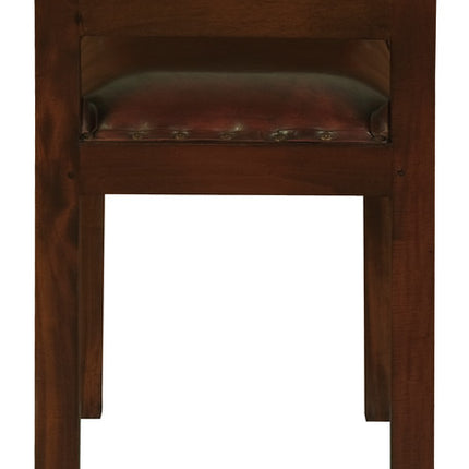 Leather Single Seater Stool (Mahogany)