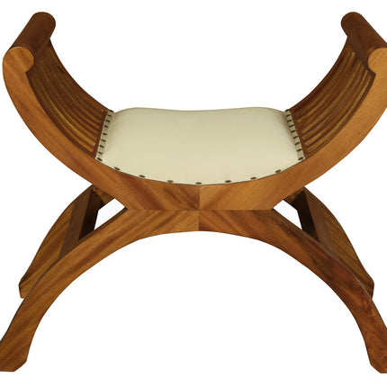 Single Seater Upholstered Stool (Light Pecan)