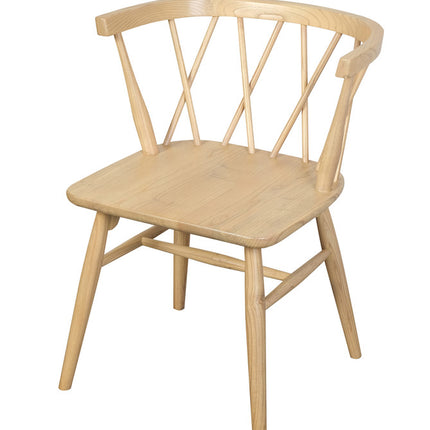 Sierra Cross Back Oak Chair - Set of 2 (Natural)