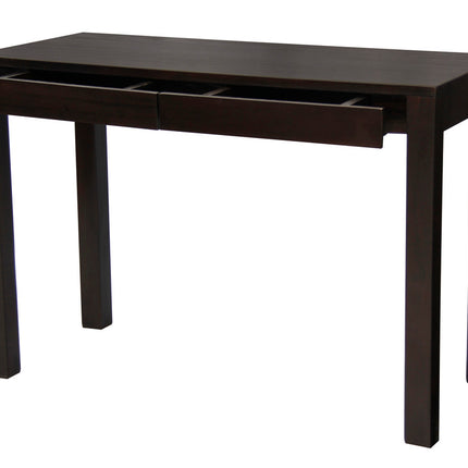 Amsterdam Solid Mahogany Timber 2 Drawer Desk (Chocolate)