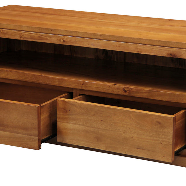 Amsterdam 2 Drawer Entertainment Unit (Light Pecan)