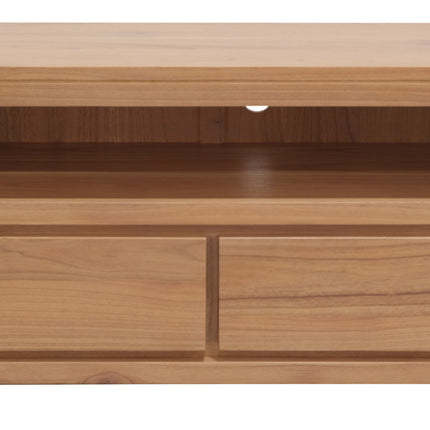 Amsterdam 2 Drawer Solid White Cedar Wood Entertainment Unit (Natural)