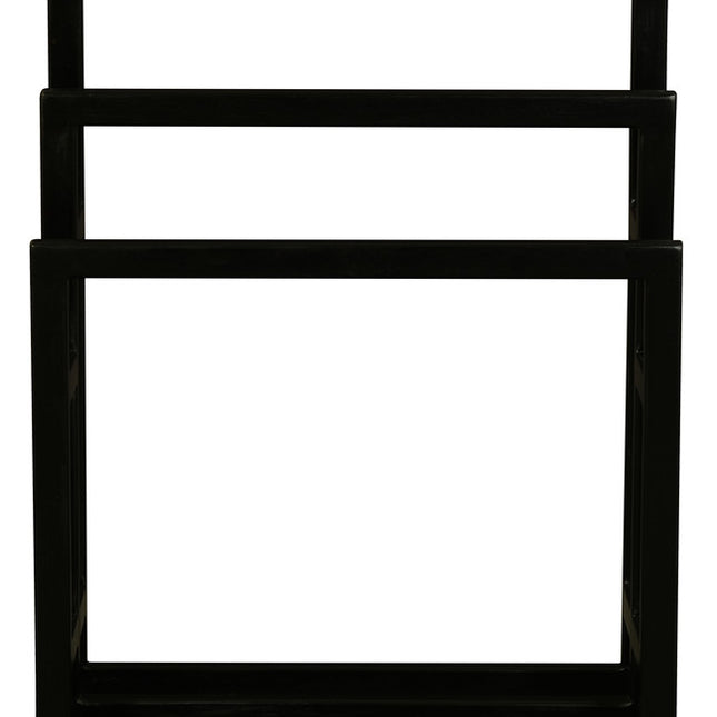 Nobu Solid White Cedar Wood Towel Stand (Black)