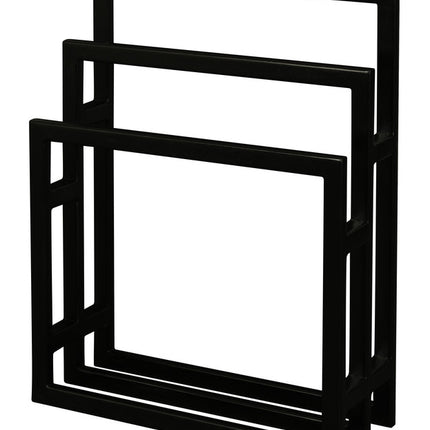 Nobu Solid White Cedar Wood Towel Stand (Black)