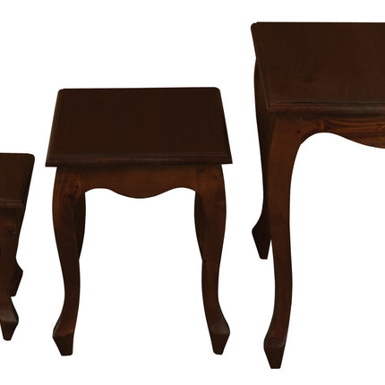 Queen Ann Nest of Table Set of 3 (Mahogany)