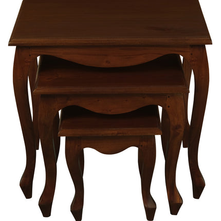 Queen Ann Nest of Table Set of 3 (Mahogany)