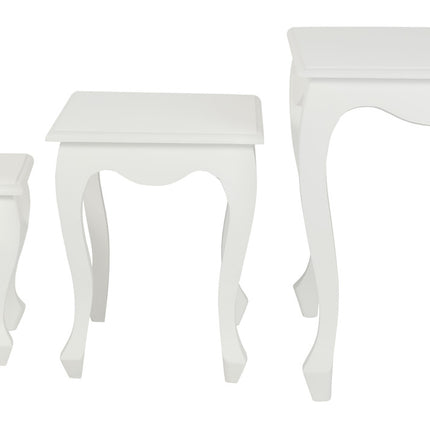 Queen Ann Nest of Table Set of 3 (White)