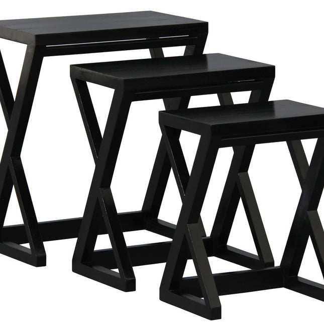 Z Style Nest of Table (Black)