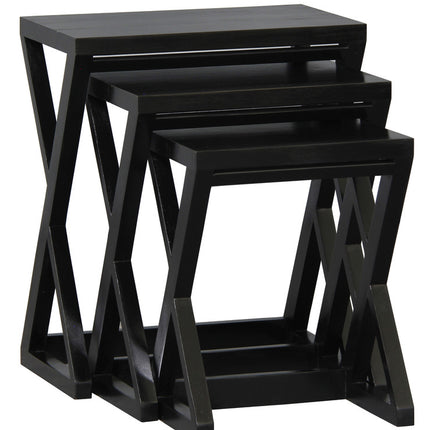 Z Style Nest of Table (Black)