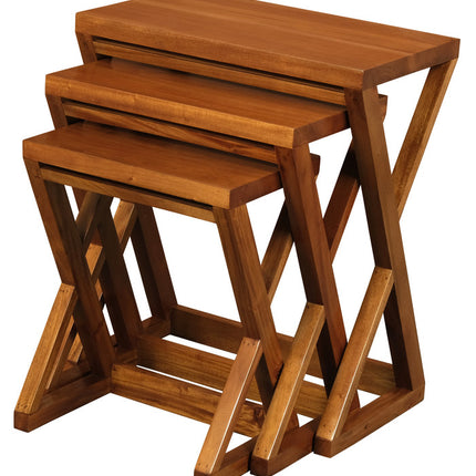 Z Style Nest of Table (Light Pecan)