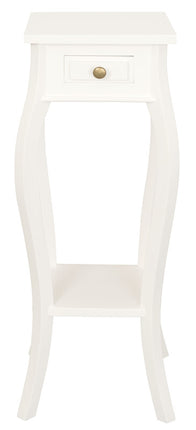 1 Drawer Cabriol Leg Plant Stand (White)