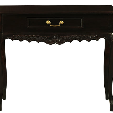 Sierra Carved 1 Drawer Sofa Table (Chocolate)
