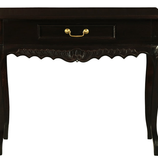 Sierra Carved 1 Drawer Sofa Table (Chocolate)