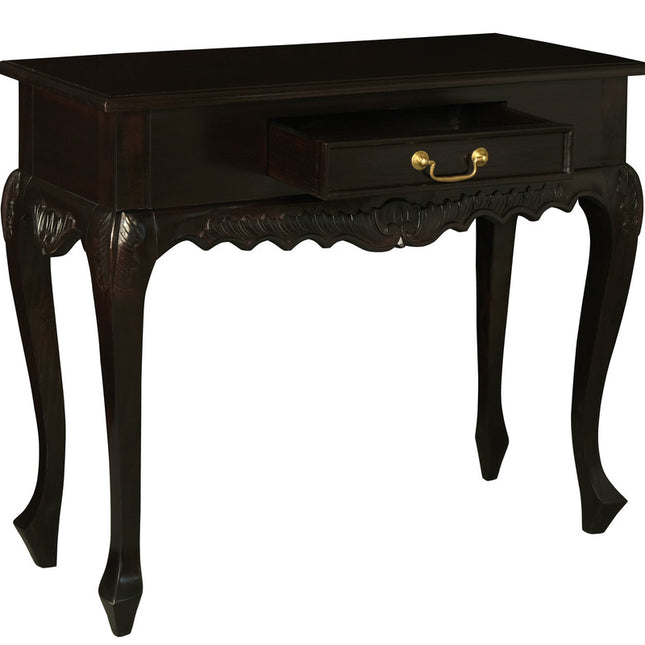 Sierra Carved 1 Drawer Sofa Table (Chocolate)