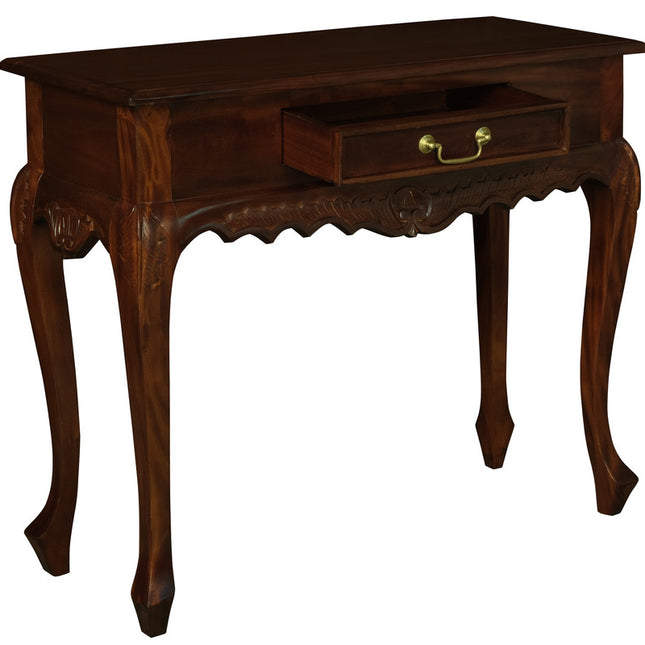 Sierra Carved 1 Drawer Sofa Table (Mahogany)