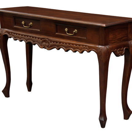 Seine 2 Drawer  Carved Sofa Table (Mahogany)