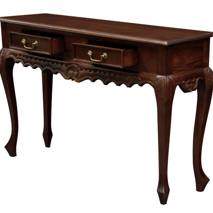Seine 2 Drawer  Carved Sofa Table (Mahogany)