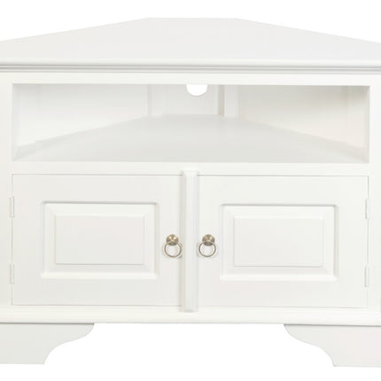 Tasmania 2 Door Corner TV Stand (White)