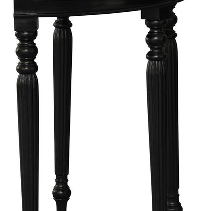 Turn Leg Half Round Sofa Table (Black)