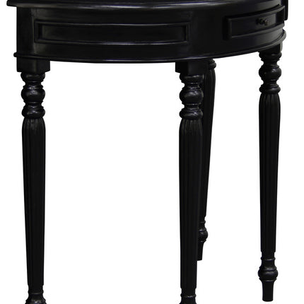 Turn Leg Half Round Sofa Table (Black)