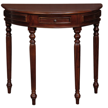Turn Leg Half Round Sofa Table (Mahogany)