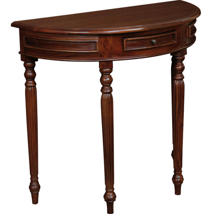 Turn Leg Half Round Sofa Table (Mahogany)