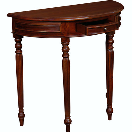 Turn Leg Half Round Sofa Table (Mahogany)