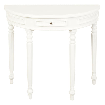 Turn Leg Half Round Sofa Table (White)
