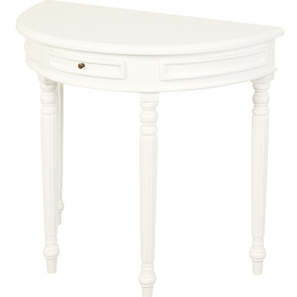 Turn Leg Half Round Sofa Table (White)
