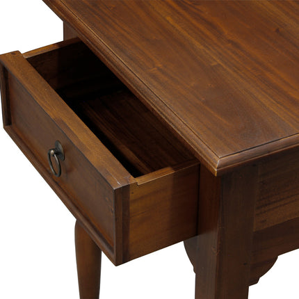 Milly Turn Leg 1 Drawer Side Table (Mahogany)