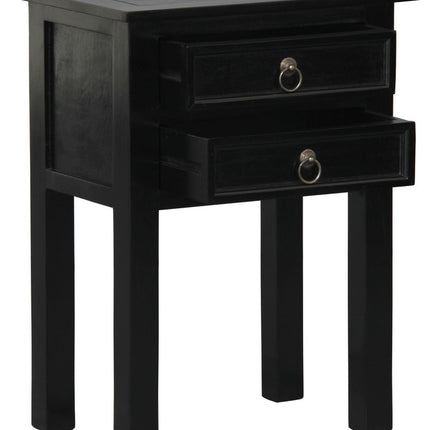 Elliot 2 Drawer Lamp Table (Black)