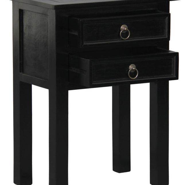 Elliot 2 Drawer Lamp Table (Black)