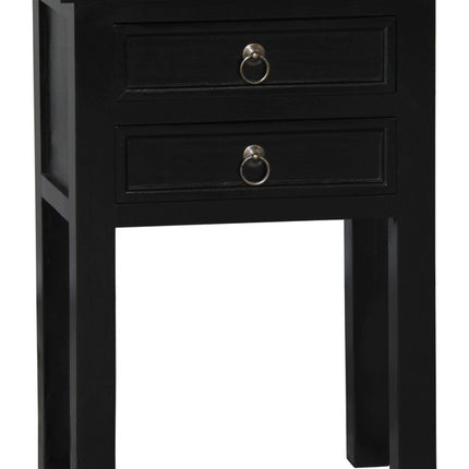 Elliot 2 Drawer Lamp Table (Black)